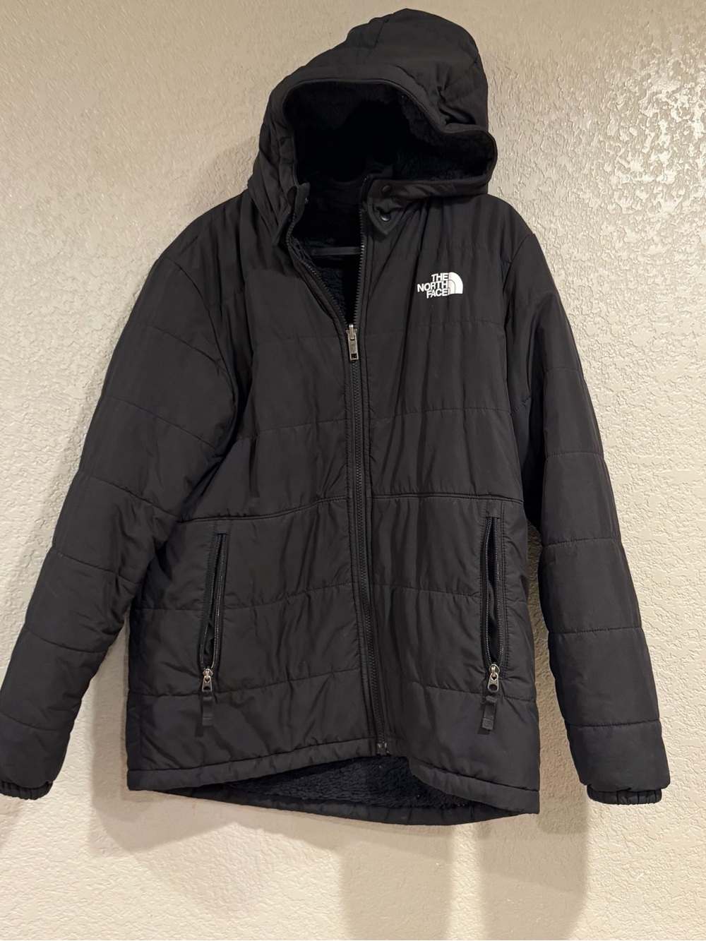 The North Face kids  Black Hooded Quilted Puffer Jacket
